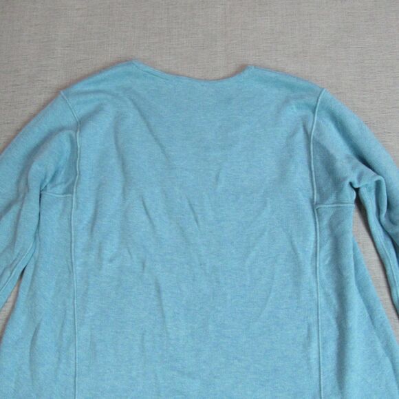 J. Jill Reversible Sweater Womens Size S Blue Sea Green Asymmetrical Hem Casual - Picture 4 of 14
